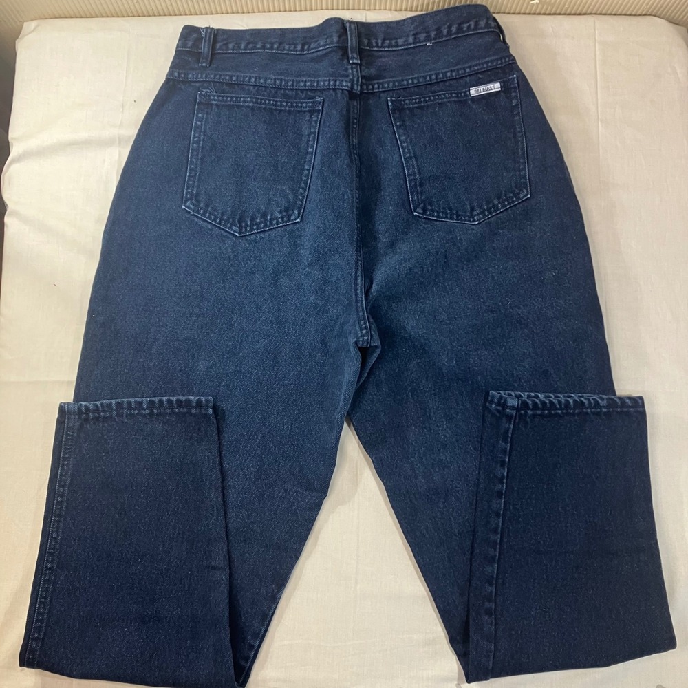 Vintage Bill Blass High Rise Pleated Mom Jeans Dark Wash Blue Tapered Size 16 - Picture 8 of 10